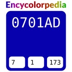 #0701ad 헥스 색상 코드 스킴, 챠트, 팔레트, 페인트 & 그림 물감 #0701ad 헥스 색상 코드