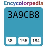 Dupont CAS484 / #3a9cb8 헥스 색상 코드 스킴, 챠트, 팔레트, 페인트 & 그림 물감 Dupont CAS484 / #3a9cb8 헥스 색상 코드