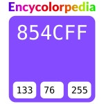 #854cff 헥스 색상 코드 스킴, 챠트, 팔레트, 페인트 & 그림 물감 #854cff 헥스 색상 코드