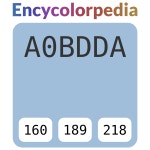 Coronado Paint 7273 - Scuba Blue / #a0bdda 헥스 색상 코드 스킴... 그림 물감 Coronado Paint 7273 - Scuba Blue / #a0bdda 헥스 색상 코드