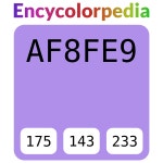 #af8fe9 헥스 색상 코드 스킴, 챠트, 팔레트, 페인트 & 그림 물감 #af8fe9 헥스 색상 코드