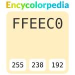 #ffeec0 헥스 색상 코드 스킴, 챠트, 팔레트, 페인트 & 그림 물감 #ffeec0 헥스 색상 코드