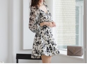 채핏 가람 들꽃플레어 원피스