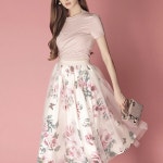 패션풀 PTT18262레나 로즈블리 탑 스커트세트