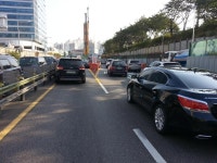 서부간선도로 성산대교 끝지점 안양방면 공사시점 교통사고 과실여부? | 보배드림 교통사고/블박