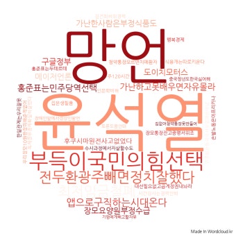 윤석열 망언&논란 워드클라우드 만들었습니다 | 보배드림 정치게시판