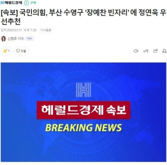 국힘, ’장예찬 빈자리’ 에 채널A 정연욱 우선추천 | 보배드림 정치게시판