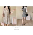 트위드체크 뷔스티에원피스 a1229 - 러블리 로맨틱룩 피오나 피오나