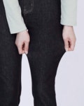 투버튼 스판 밴딩 일자 데님 팬츠 (J2416)