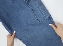 밴딩 스판 카고 9부 배기 데님 팬츠 (J2529)