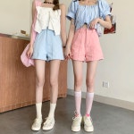 폴시띠아 8color 하이웨스트 핀턱 포켓 롤업 숏팬츠 반바지 캐주얼 러블리 학생룩 캠퍼스룩 베이직 여름 데일리룩