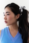 [지지]glossy leather scrunchie - silver [W CONCEPT]