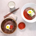 푸드장 - 즐거운 식탁 흑메밀냉면 4인분 (물냉면2인분+비빔냉면2인분)