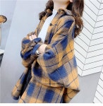 [겨울필수템/ 베니체 체크 모직 루즈핏 셔츠] 바비코코