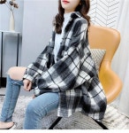 [겨울필수템/ 베니체 체크 모직 루즈핏 셔츠] 바비코코