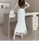 [헬레나 플라워 자수 머메이드 롱스커트] 바비코코
