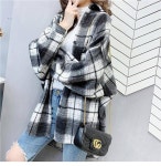 [겨울필수템/ 베니체 체크 모직 루즈핏 셔츠] 바비코코