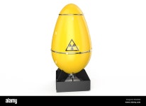 atomic yellow air bomb isolated on white background Stock Photo - Alamy