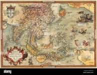 Map of the Pacific 1570 Stock Photo - Alamy