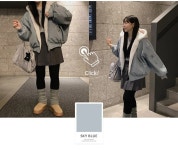 하비언니 #11590, [모델소장] 양면 루즈핏 리버시블 후드 밍크퍼 패딩 점퍼 : 3color