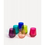 에스텔 컬러드 글라스 레인보우 Jewel Stemless 레드 와인잔 6세트 구성 Estelle Colored Glass Rainbow Jewel Stemless Wine... 