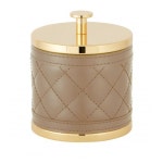 리비에르 Rv Quilt Sml Rnd Box 타우페/골드 Riviere Rv Quilt Sml Rnd Box Taupe/Gold 05966 | 티슈박스 - 해브어 리비에르 Rv... 