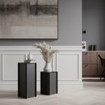 Nichba Pedestal 45 사이드 테이블 블랙 NIC-900127 - 해브어 Nichba Pedestal 45 사이드 테이블 블랙 NIC-900127