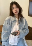 힙샷 로시드 스트라이프 데님 셔츠