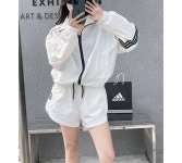나다움 [점퍼+반바지set] *착한가격* 점퍼 아방 루즈 지퍼 펑퍼짐 밴딩 허리 끈 일자 반바지 세줄 트레이닝 운동 체육 조깅 집앞 트레져 세트
