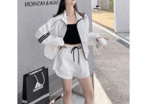 나다움 [점퍼+반바지set] *착한가격* 점퍼 아방 루즈 지퍼 펑퍼짐 밴딩 허리 끈 일자 반바지 세줄 트레이닝 운동 체육 조깅 집앞 트레져 세트