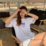 허니퓨어 [핫&트렌디/빅사이즈]예스 백프린팅 박시 반팔 티셔츠(2col)