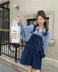 허니퓨어 [봄신상💗/귀요미핏]젠타 맑은 청데님 생지 멜빵 오버롤 청반바지