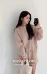 정이네데일리룩 [SET가격🎁/핀터감성/3color] 조이 겨울 후드 니트 반바지 트레이닝 세트 마실룩 등원룩