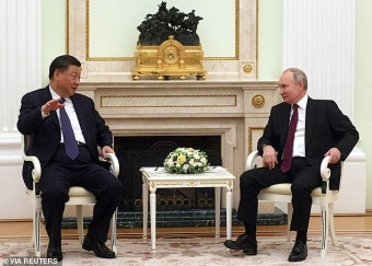 Xi says China is ready to 'stand guard over world order based on international law' at Moscow summit | Daily Mail Online Shakey...