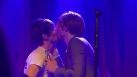 Billie Eilishs brother Finneas accused of queer-baiting after kiss with male guitarist on stage | Daily Mail Online Billie... 