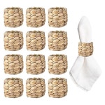 12PCS Round Woven Rustic Handmade By Natural Water Hyacinth Napkin Rings Holders :: - 비드바이코리아 - 해외 전문 경매대행... 