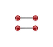 Pair Red Glitter Nipple Barbells Shields Body Jewelry | Etsy