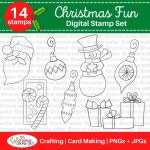 Happy Christmas Digi Stamp Instant Download for Crafting and Card Making - Etsy