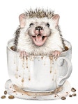 Coffee Hog Hedgehog Coffee Watercolor Painting by Holly - Etsy