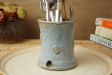 Cutlery Drainer. Mottled Blue Cutlery Drainer. Utensil Holder. Toothbrush Holder. Handthrown Stoneware Studio Pottery. G2082 - Etsy