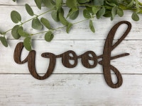 Woof Word Cut Out, Laser Cut, Wood Words, Wood Cut Word, Wall Wood Words, Wooden Dog Sign, Wood Signs, Dog Sign, Woof 3D Sign... 