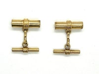 Vintage Yellow Gold Double Barrel Cufflinks - Etsy