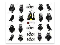 Halloween Nail Decals, Halloween Nail Art, Nail Stickers, Water Nail Decals, Water Decals, Owls, Raven, Haunted House, Boo A1114... 