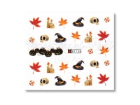 Halloween Nail Art Water Decals, Nail Stickers, Skulls, Witches Hats, Candles, Autumn Leaves, Pumpkins, Buttons A1126 - Etsy
