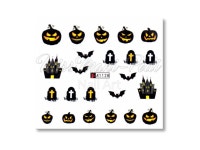 Nail Decals, Halloween Nail Art, Bat Nail Stickers, Pumpkins Water Nail Decals, Water Decals, Bats, Haunted House, Grave A1128 - Etsy