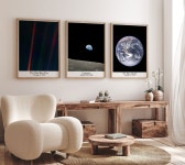 The Pale Blue Dot Earthrise the Blue Marble Photos Inspiring Space Wall Art - Iconic Space Photos Cosmic Decor - Etsy