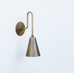 Aged Brass Wall Sconce Light Casting Brass Wall Sconce Light Minimal Sconce Light - Etsy