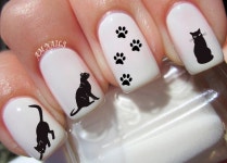 48 Black Cat Nail Decals - A1251 - Etsy
