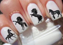 40 Black Horse Nail Decals A1261 - Etsy