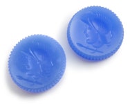 2 Vintage Warrior Cameos Chalcedony Blue German Glass - Etsy